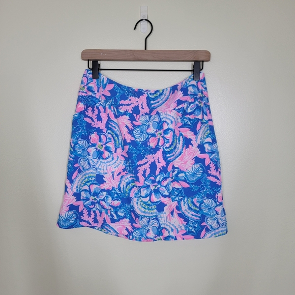 NWT Lilly Pulitzer Jonas Stretch Skort Blue Tango Sitting Seaside Size 4 - Picture 2 of 6